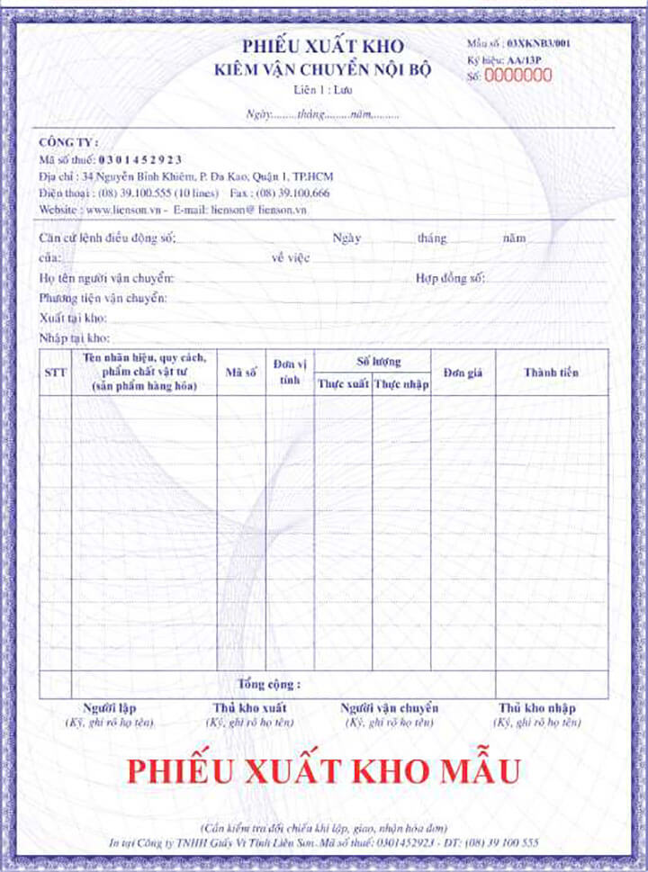 Phiếu xuất kho kiêm vận chuyển nội bộ là chứng từ phổ biến trong thủ tục vận chuyển hàng hóa đường bộ Phiếu xuất kho kiêm vận chuyển nội bộ là chứng từ phổ biến trong thủ tục vận chuyển hàng hóa đường bộ