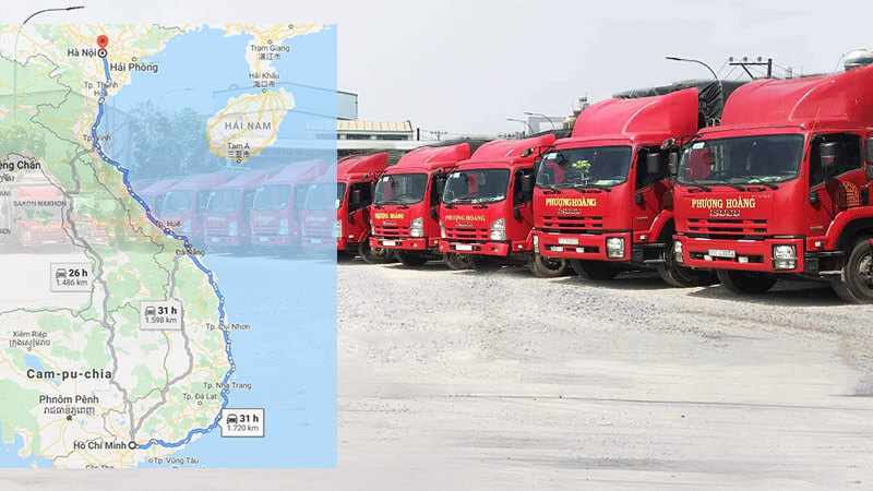 Lộ trình vận chuyển hàng từ Hà Nội đi TPHCM Lộ trình vận chuyển hàng từ Hà Nội đi TPHCM