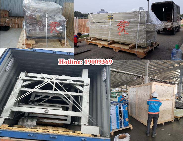 Quy trình đóng gói hàng hóa cẩn thận trước khi vận chuyển