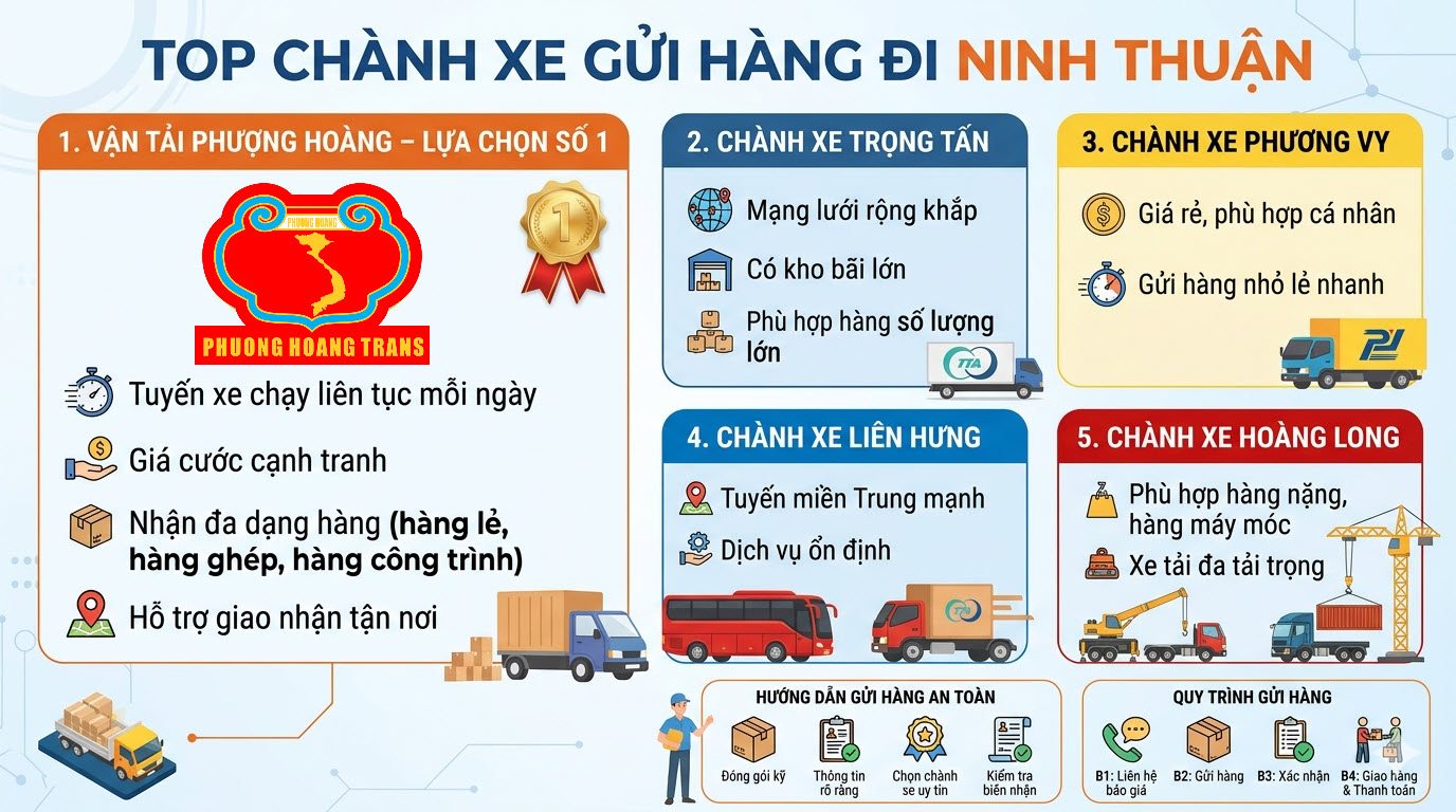 Top 5 Chành Xe Gửi Hàng Đi Ninh Thuận